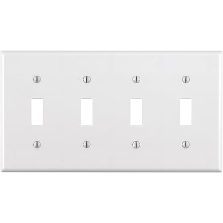 Leviton Leviton White 4 gang Thermoset Plastic Toggle Wall Plate 1 pk 88012-000